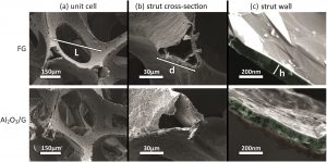Compressive behavior and failure mechanisms of freestanding and composite 3D graphitic foams